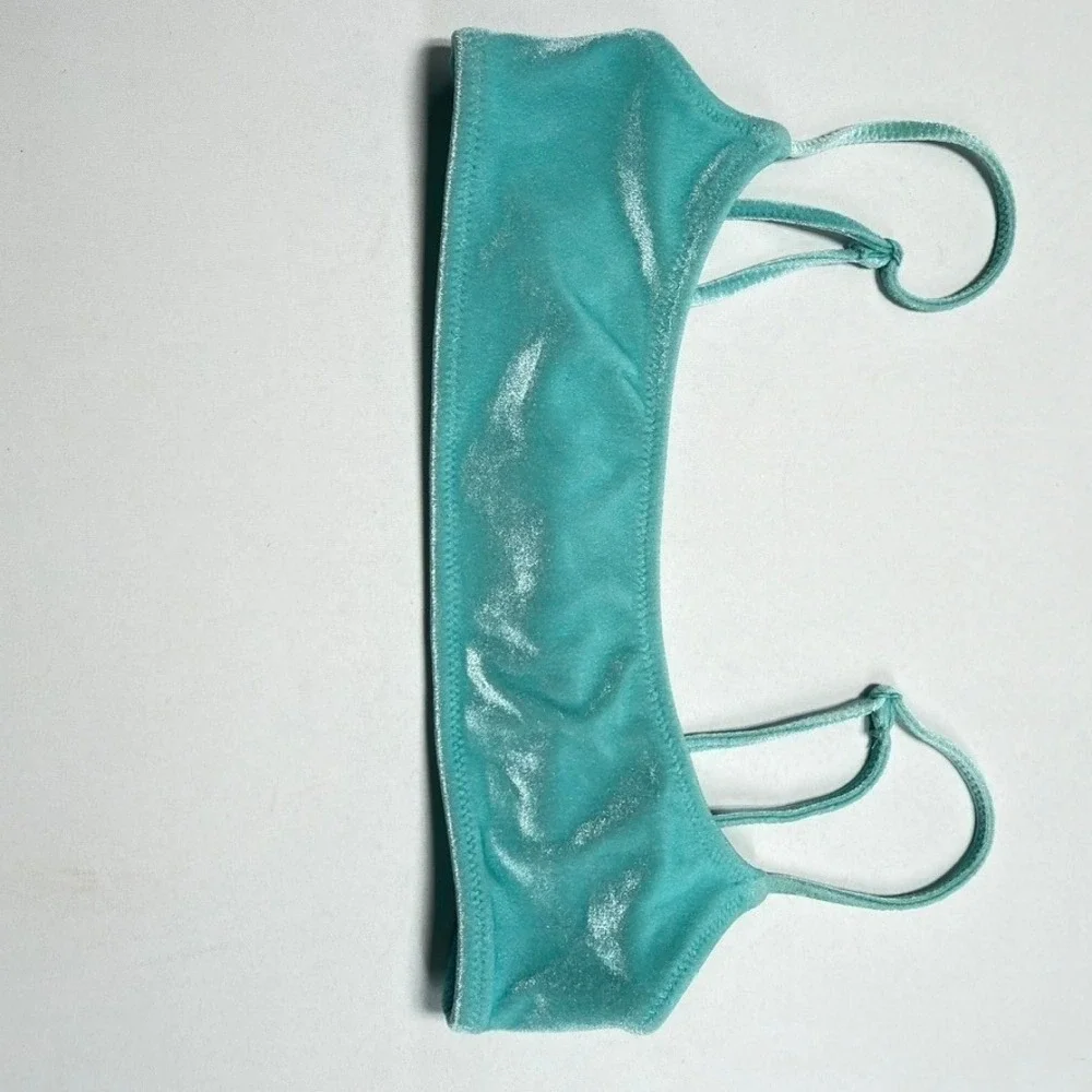 Triangl Velvet Bikini Bottoms XS Aqua Teal Swim Bottoms Top
